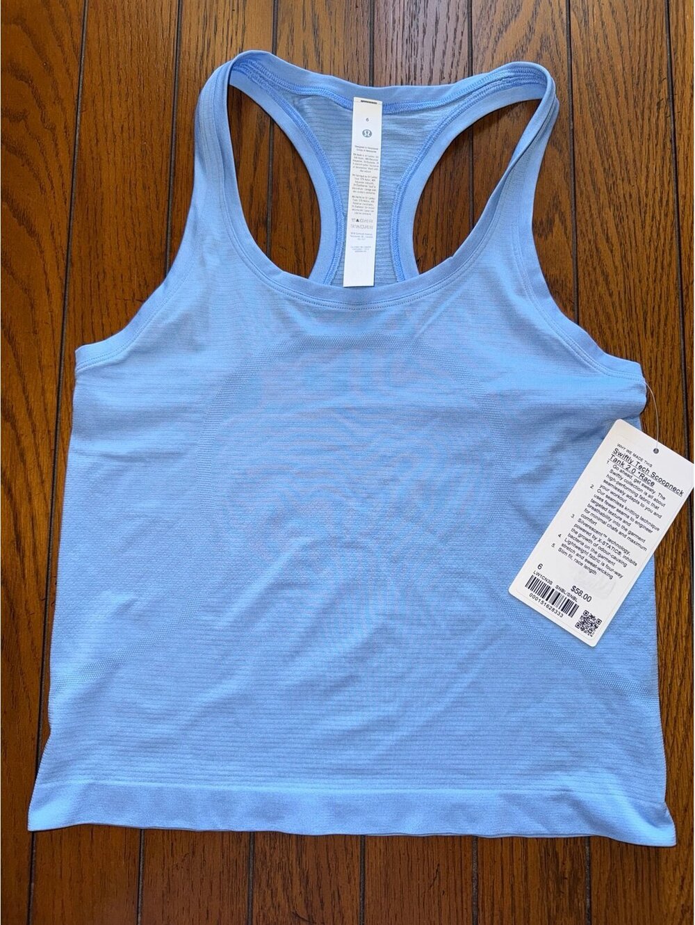 Lululemon Swiftly Tech Scoopneck Tank 2.0 Race Sinatra Blue SNBL Size 6 NWT